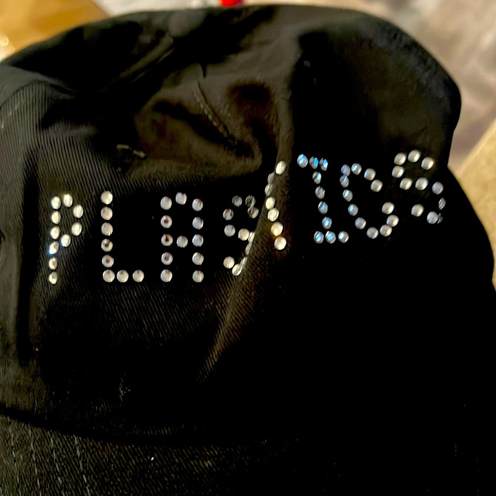 Twill “Plastics” cap with Rhinestones. Brand New. Never worn.